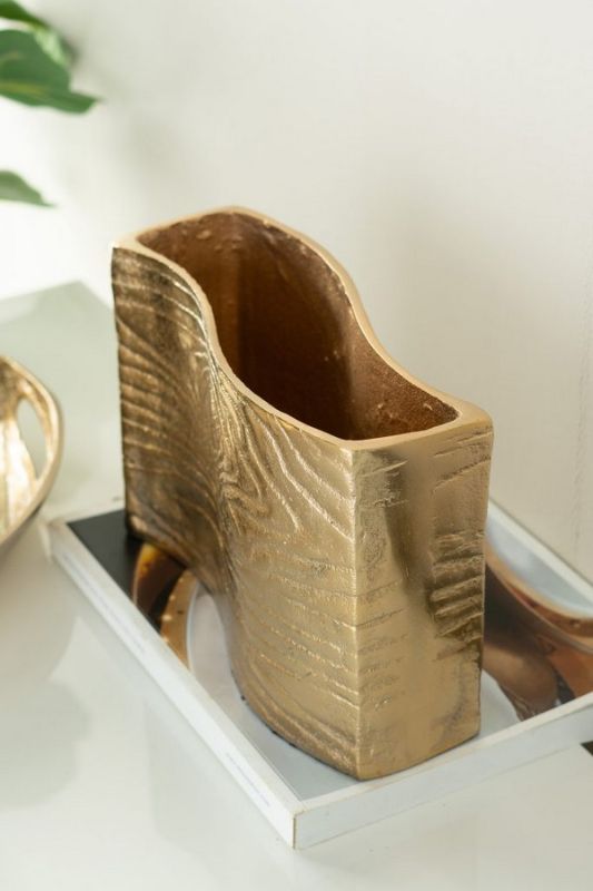 Alu Timber Wavy Rect Vase,Small