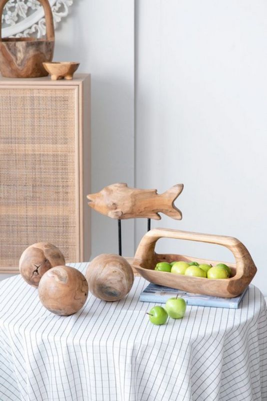 Teak Fish Figure On Stand