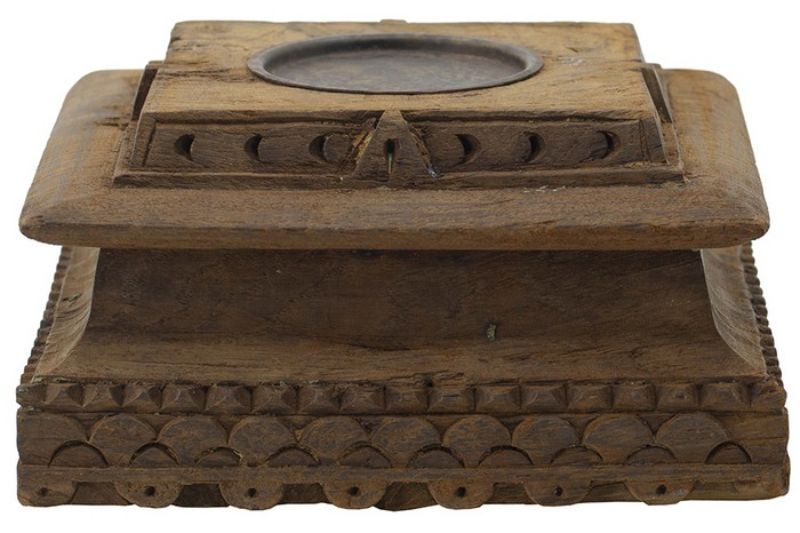 Antique Carved Pillar Candle Holder - 114cm