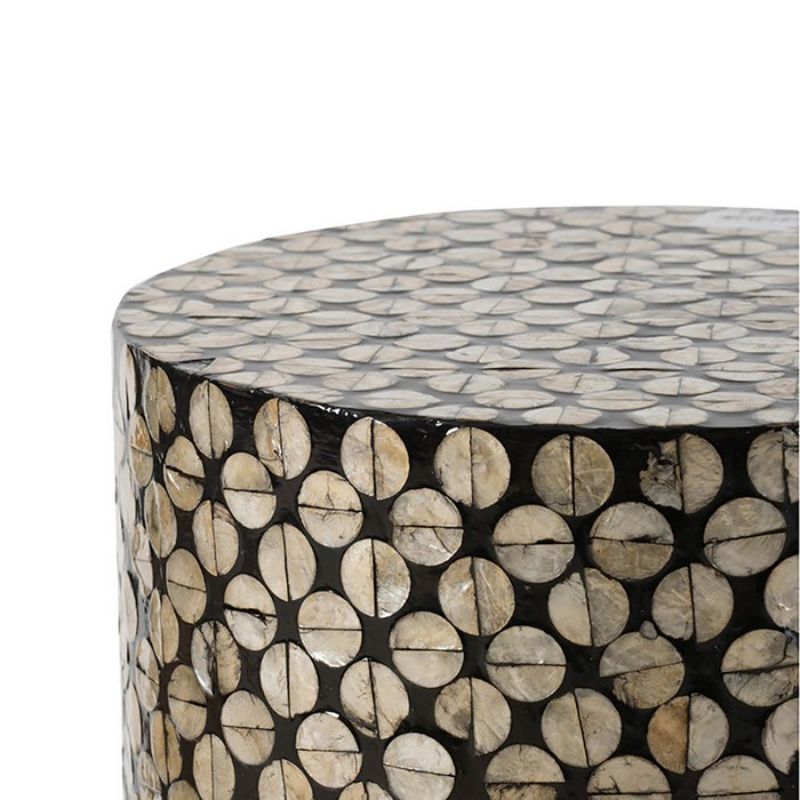 NATURAL SHELL FINISH with Black Footstool