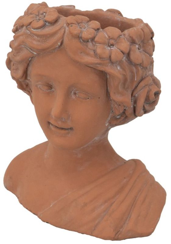 Terracotta Visage Head Planter - 24cm