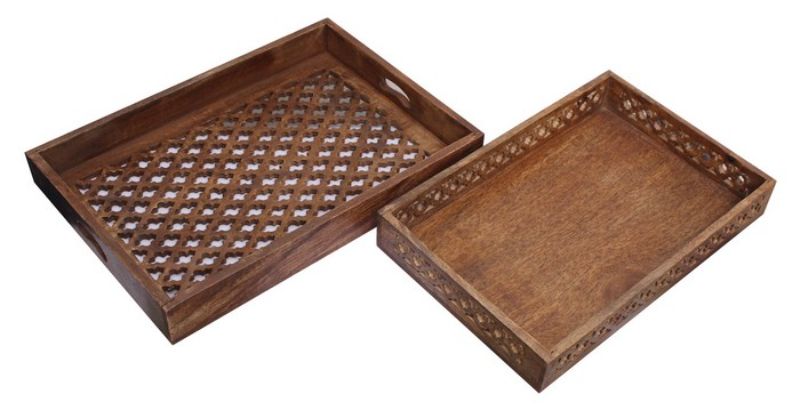 Mango Wood Trays Set of 2