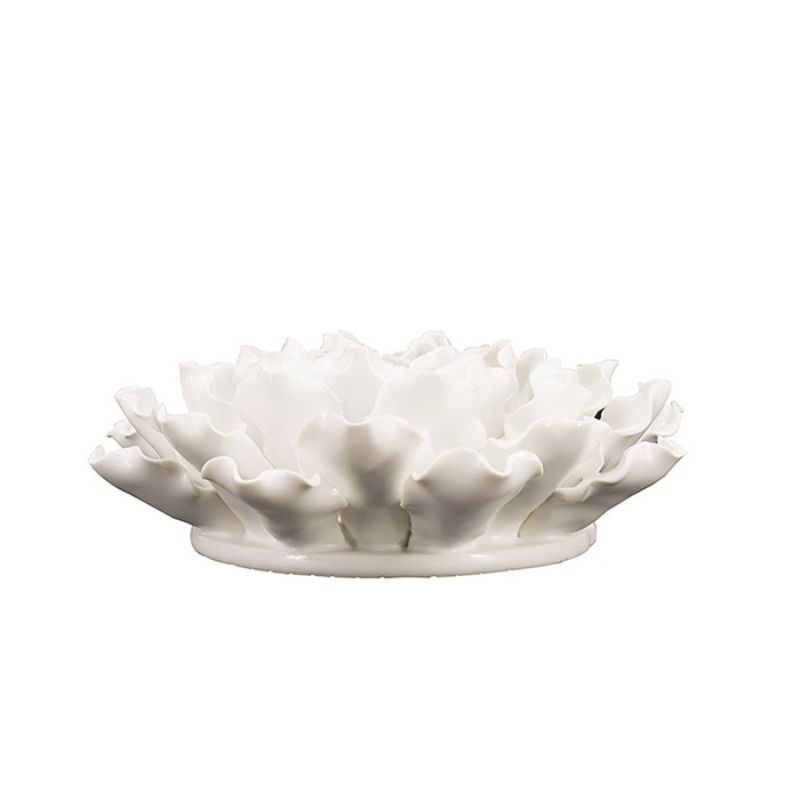 Ceramic White Flower Wall Decor- Ceramic 18.5cm