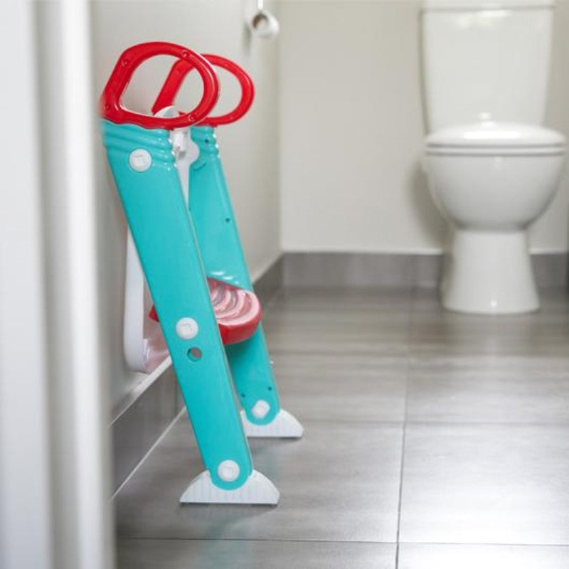 Moose Step on up Toilet Trainer-Aqua/Red
