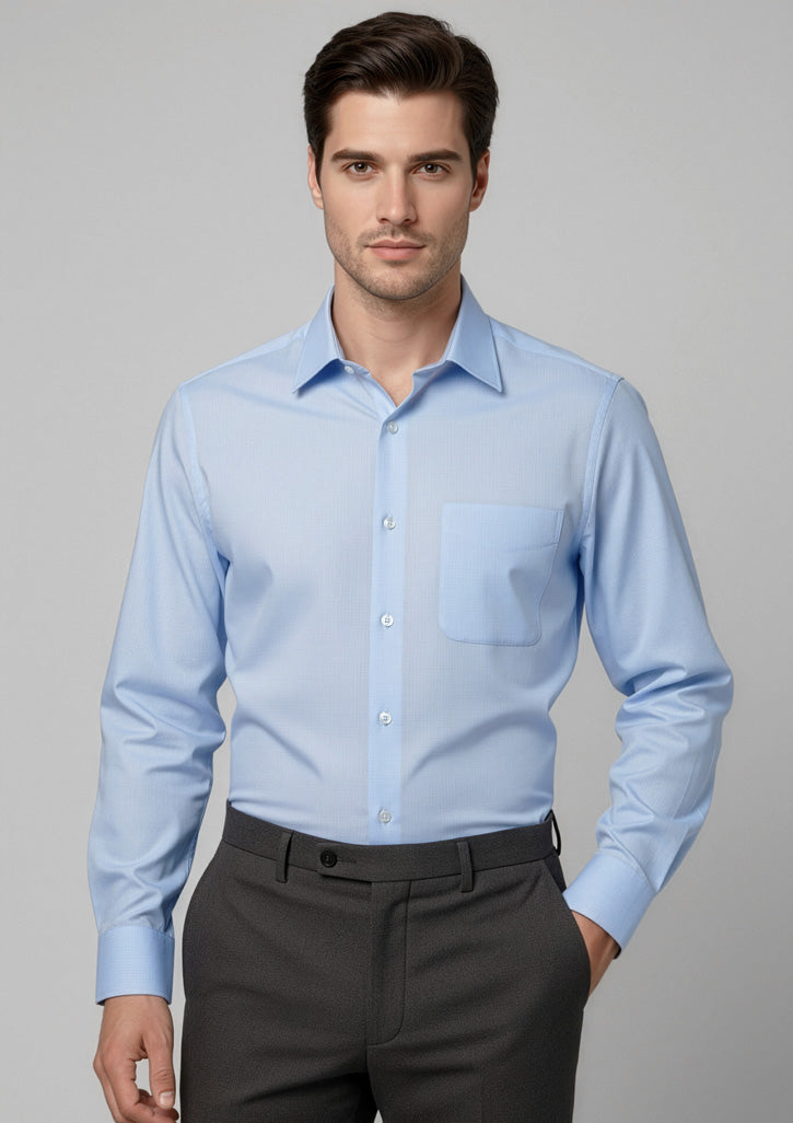 Luxe Mens Long Sleeve Shirt - Blue