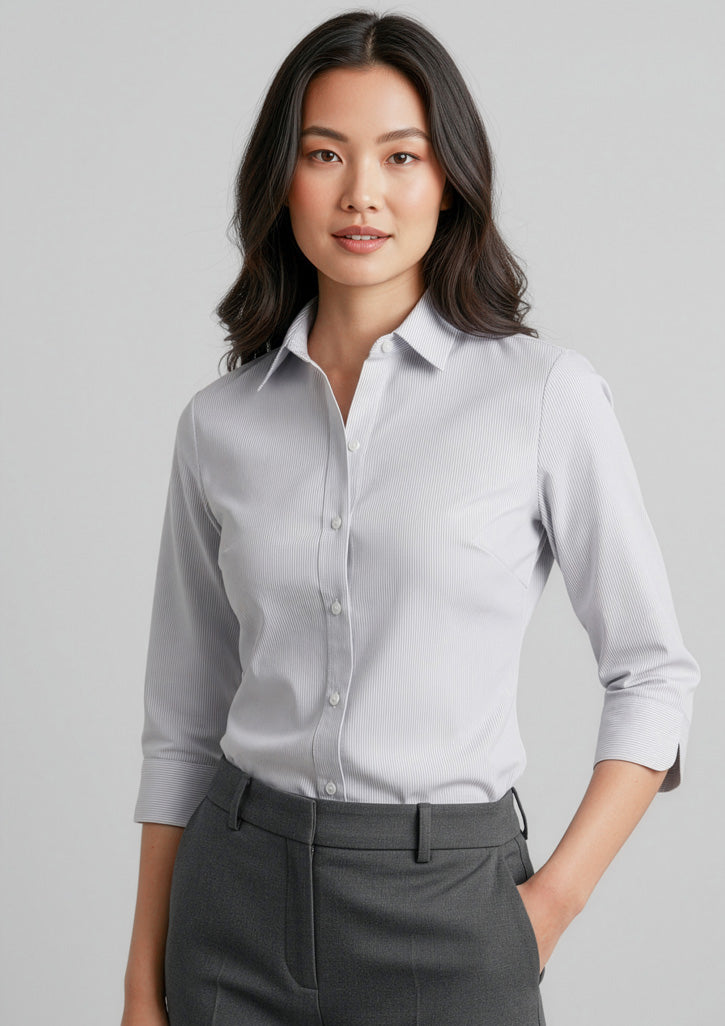 Ambassador Womens 3/4 Sleeve Shirt - Blue