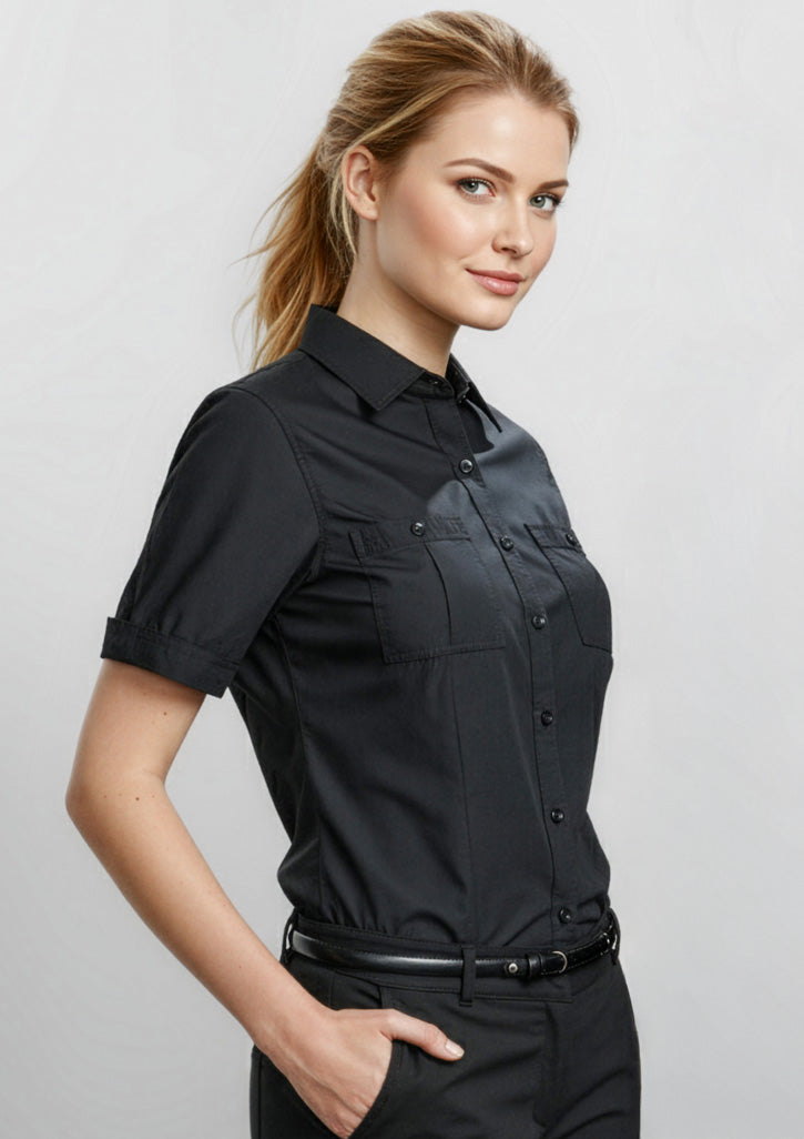 Bondi Womens Short Sleeve Shirt - Charcoal