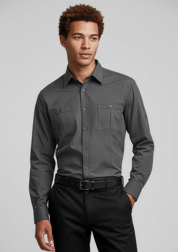 Bondi Mens Long Sleeve Shirt - Black