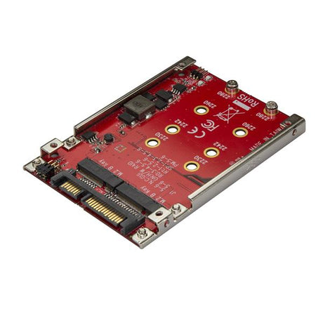 Dual-slot M.2 to SATA adapter for installing two M.2 drives with RAID support for enhanced performance and reliability.