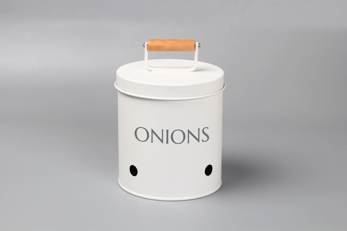 Onions Metal Storage Bin With Lid - Rockingham