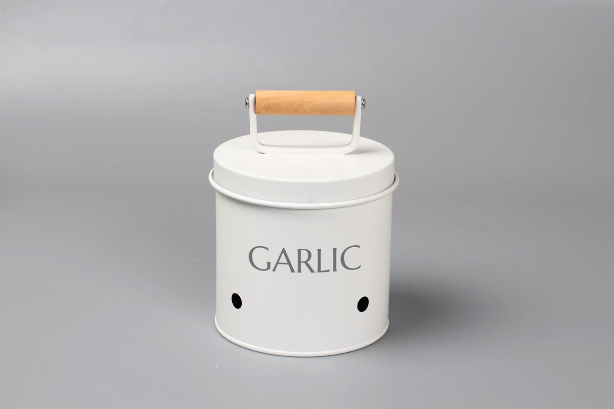 Garlic Storage Bin With Metal Lid - Rockingham
