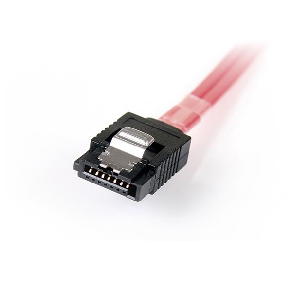 50cm Mini-SAS to SATA cable connecting SFF-8087 to 4 latching SATA HDDs for high-speed data transfer and reliable performance.