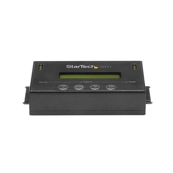 High-speed SATA drive duplicator and eraser for 2.5in/3.5in drives with USB 3.0, featuring multiple duplication and erase modes.