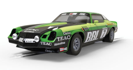 Meticulously crafted 1981 Chevy Camaro Z28 slot car model, capturing its racing legacy from Spa 24-hour race.