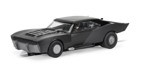 Scalextric Batmobile from 'The Batman' 2022, sleek design, perfect for racing and collectors, compatible with all tracks.
