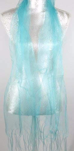 Fine 100% Silk Wrap - AQUA
