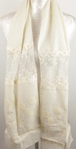 Lace And Embroidery Botanical - IVORY