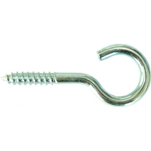 Zinc-plated screw hooks 100mm, ideal for DIY and storage, featuring a strong design and corrosion resistance.