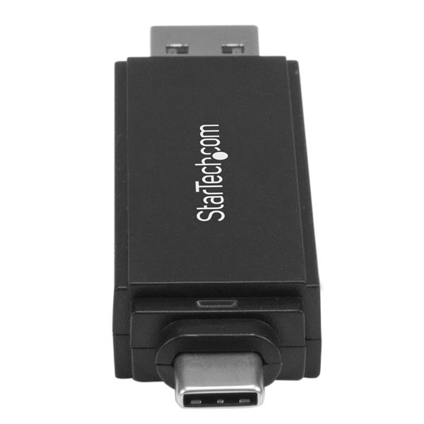USB 3.0 Multi Card Reader for SD & microSD, Type C and A compatible, fast file transfer with dual card slots.