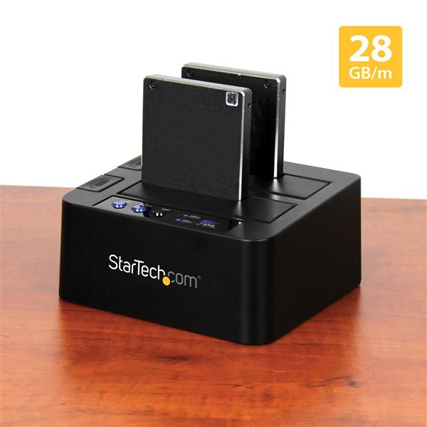 High-Speed USB 3.1 Duplicator Dock for 2.5" & 3.5" SATA SSD/HDD - Clone Drives Easily
