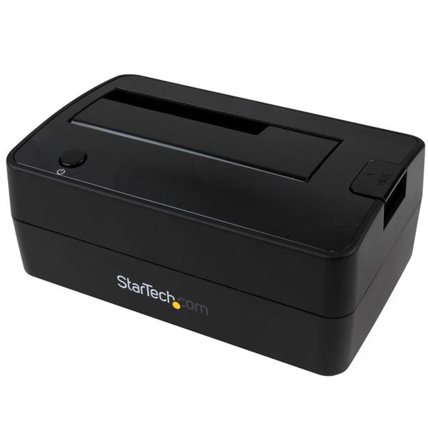 USB 3.1 single-bay dock for 2.5/3.5 SATA SSD/HDD, 10Gbps data transfer, tool-free design for easy drive swapping.