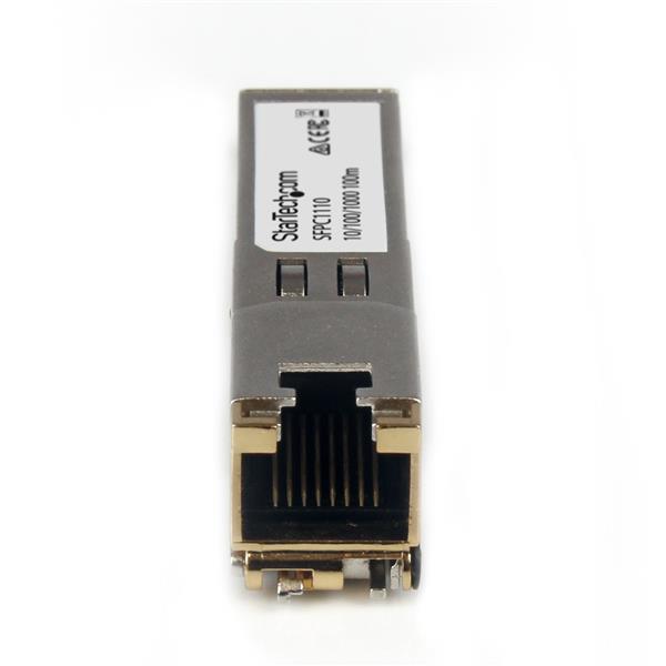 Cisco Compatible SFP-GE-T copper transceiver module for high-speed 10/100/1000BASE-TX networking, up to 100m.