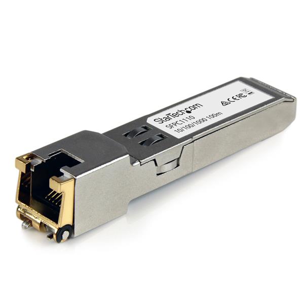 Cisco compatible SFP-GE-T copper transceiver, 1GbE, RJ45, supports 100m range, hot-swappable, lifetime warranty.