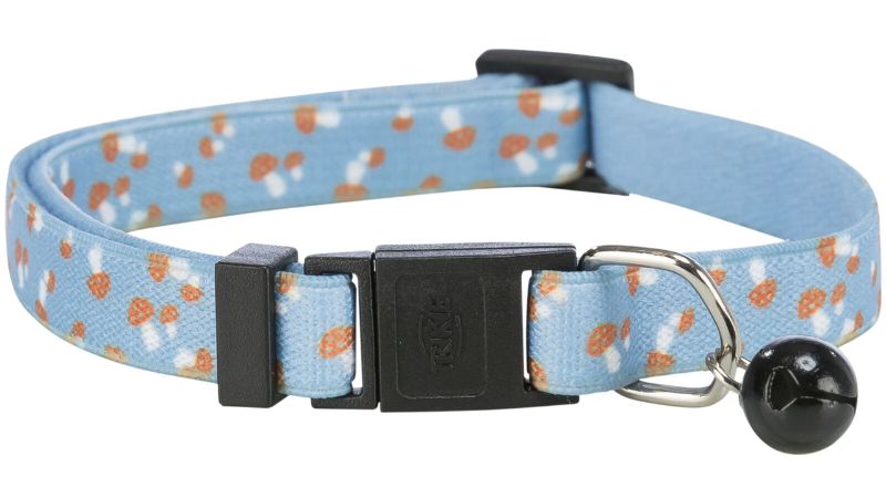 Cat Collar - Elastic with Toadstool Print