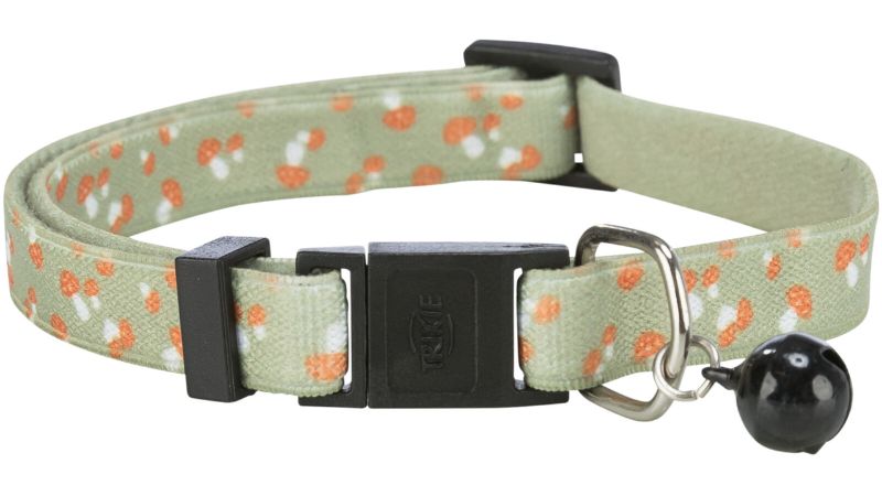 Cat Collar - Elastic with Toadstool Print