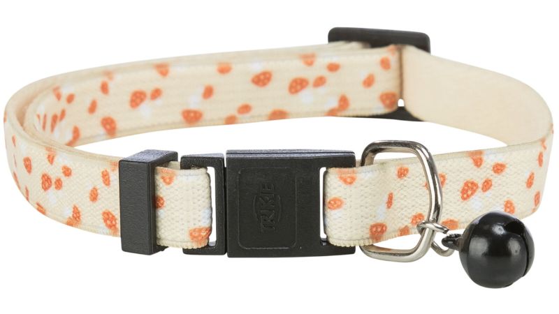 Cat Collar - Elastic with Toadstool Print
