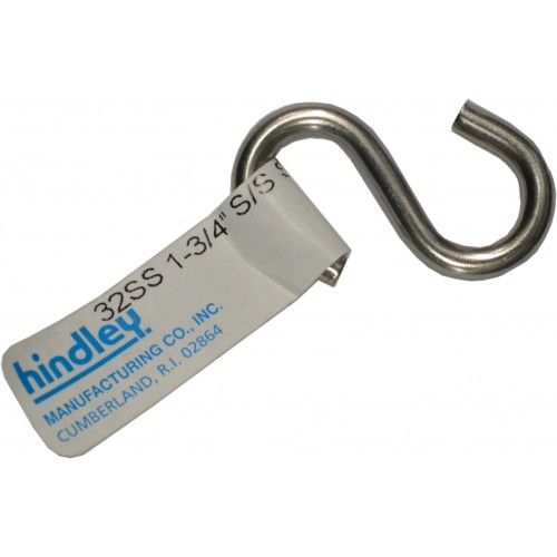 Durable S.HOOK TAG Stainless Steel #32SS hook tag, 5mm x 45mm, ideal for hanging and securing gear with rust resistance.