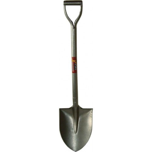 All-steel gardening shovel with Grey Hammertone finish, 980mm long, 240mm wide, durable and stylish for outdoor tasks.