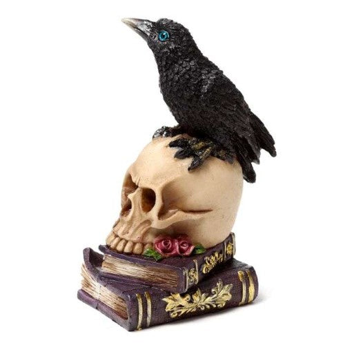 Ornament - Crow Perched on Skull & Books (Set of 2 Asstd)