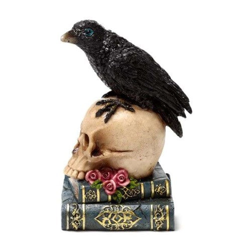 Ornament - Crow Perched on Skull & Books (Set of 2 Asstd)