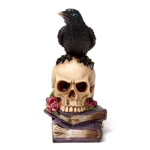 Ornament - Crow Perched on Skull & Books (Set of 2 Asstd)
