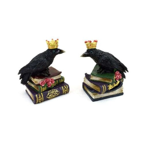 Ornament - Crowned Crow on Books (Set of 2 Asstd)