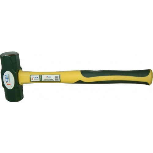 Sledge Hammer Xcel Yell.F/G Handle 4lb with fiberglass handle, ergonomic grip, and forged octagonal head for heavy-duty tasks.