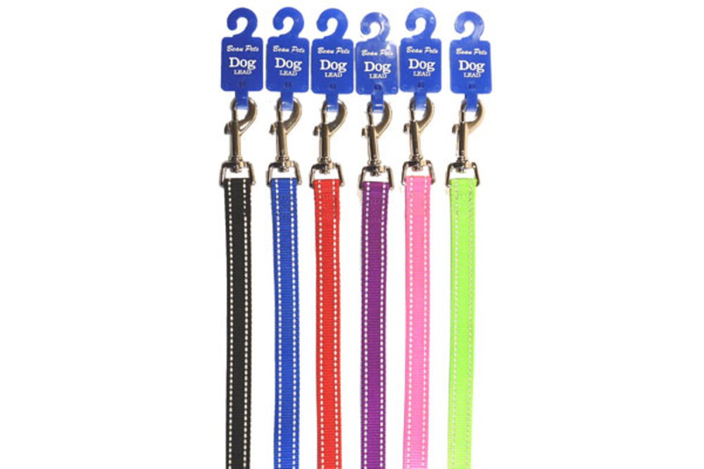 Dog Lead - Lead Reflect Thread - Blue -15mm x 1.2m