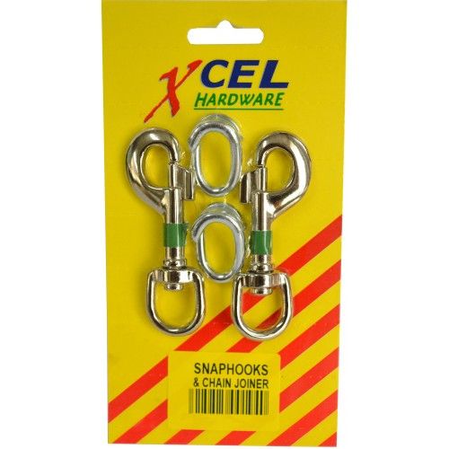 Durable snaphooks with split links for secure outdoor connections, ideal for camping, boating, and DIY projects.
