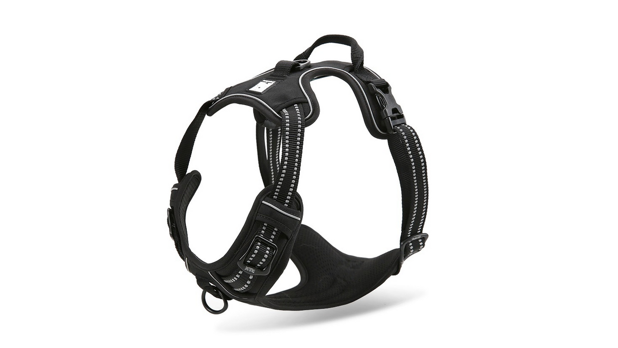 Dog Harness - Deluxe Mesh Black (Medium)