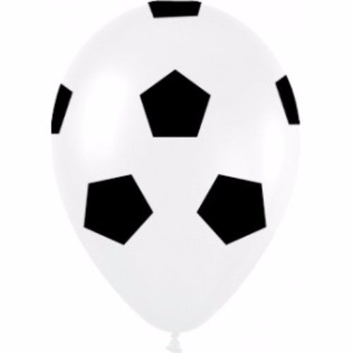 Balloons - Soccer Balls Print Black & White - Pack of 12