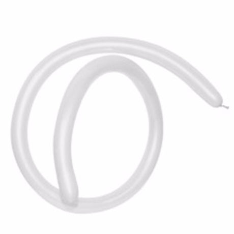 Pack of 50 white latex modelling balloons, perfect for crafting, balloon twisting, and elegant event decor.
