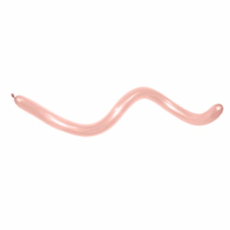 Pack of 20 360QT fashion peach blush modelling latex balloons, 7.5cm x 150cm when inflated, perfect for parties.