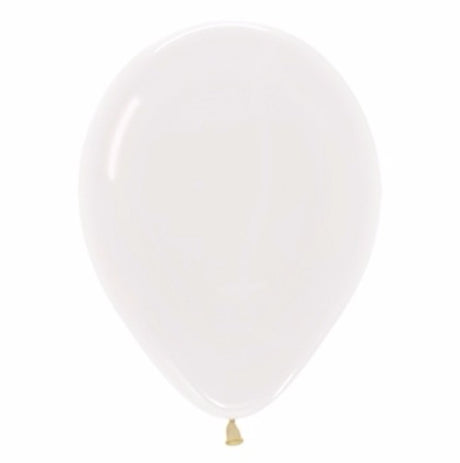 Clear latex balloons in a pack of 25, perfect for elegant celebrations and versatile decorations.