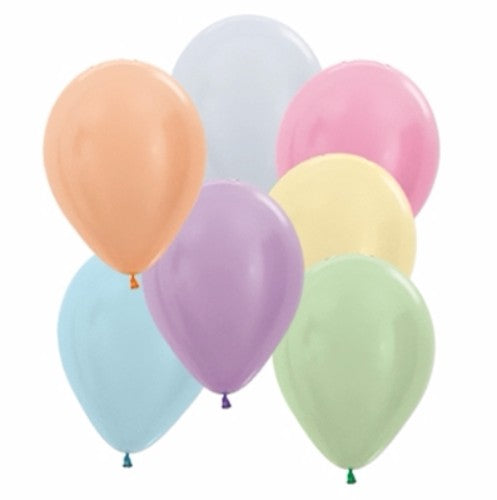 12cm Pearl Satin Assorted Latex Balloons - Pack of 50