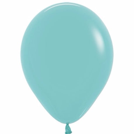Pack of 100 vibrant Aquamarine Green latex balloons, ideal for celebrations and event decor.