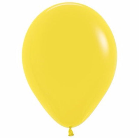 Bright yellow latex balloons, 30cm, pack of 100, perfect for celebrations, durable for indoor/outdoor use.