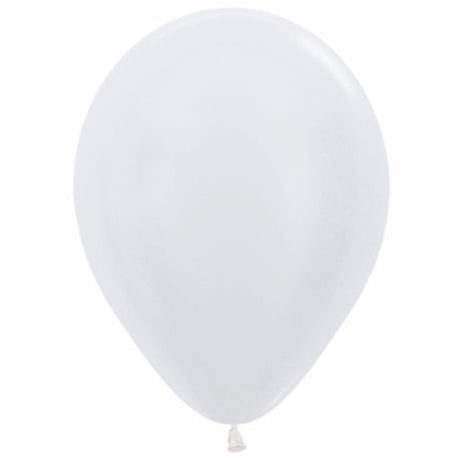 Pack of 25 Pearl Satin White Balloons, 30cm, elegant for weddings and parties, creates a stunning visual effect.