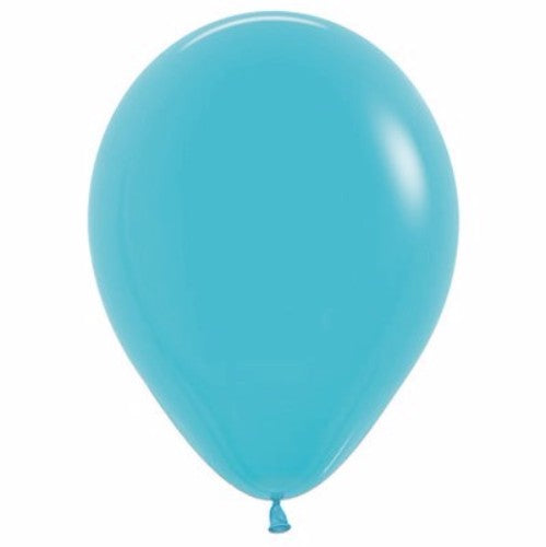 Pack of 100 Caribbean Blue latex balloons, 30cm, perfect for vibrant celebrations and elegant decor.