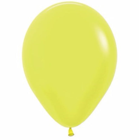 Vibrant neon yellow balloons in a pack of 25, ideal for parties, events, and eye-catching decor.